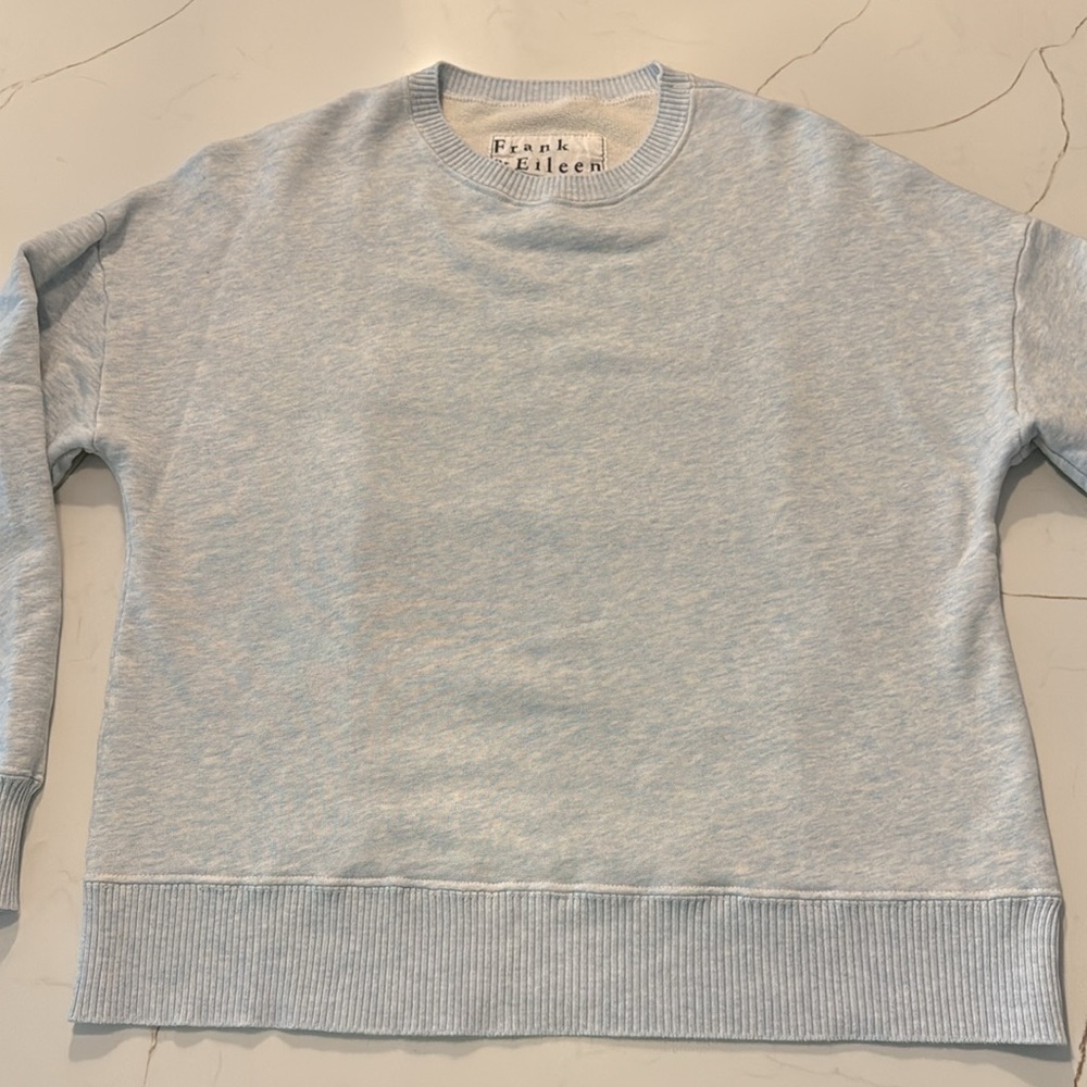 FRANK & EILEEN TEE LAB MINERAL WASH BLUE HENLEY PULLOVER 100% cotton OVERSIZED - Picture 7 of 8